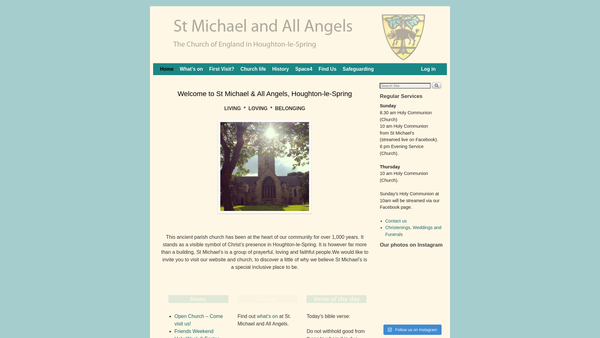 Screenshot of the The Parochial Church Council Of The Ecclesiastical Parish Of St Michael & All Angels Houghton-Le-Spring website