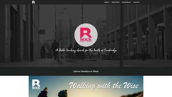 Screenshot of the Rock Baptist Church website