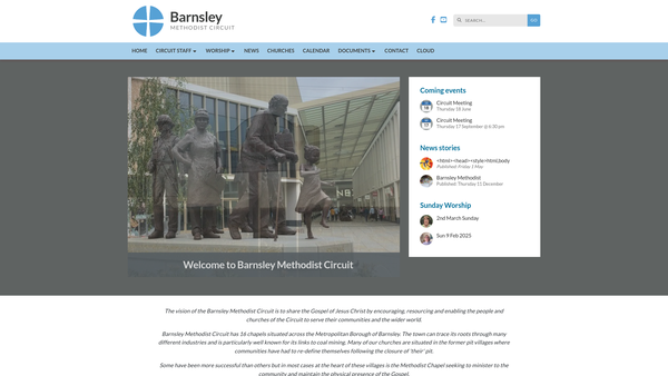 Screenshot of the The Methodist Church Barnsley North West website