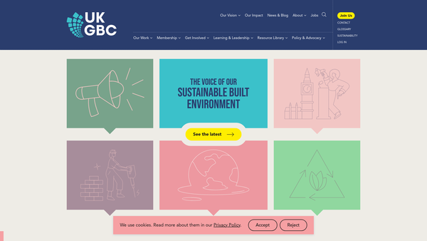 Screenshot of the Ukgbc website
