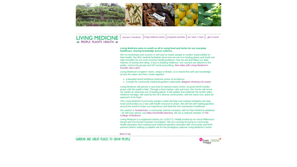Screenshot of the Living Medicine website