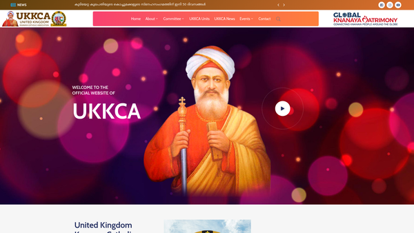 Screenshot of the United Kingdom Knanaya Catholic Association website