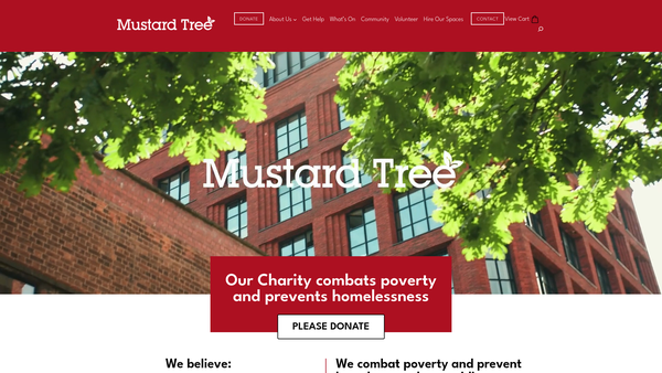 Screenshot of the The Mustard Tree website
