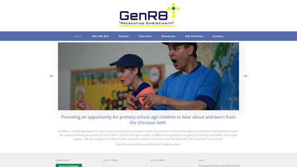 Screenshot of the Genr8 website
