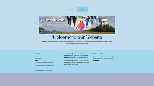 Screenshot of the Gateway Church (Doncaster) website