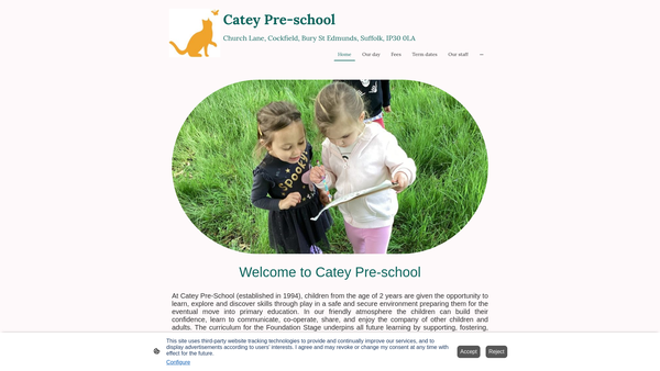 Screenshot of the Catey Pre-School website