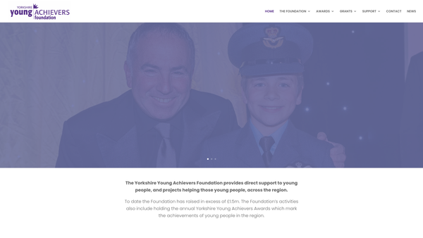 Screenshot of the The Yorkshire Young Achievers Foundation website