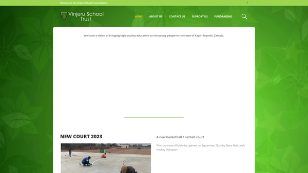 Screenshot of the The Vinjeru School Trust website