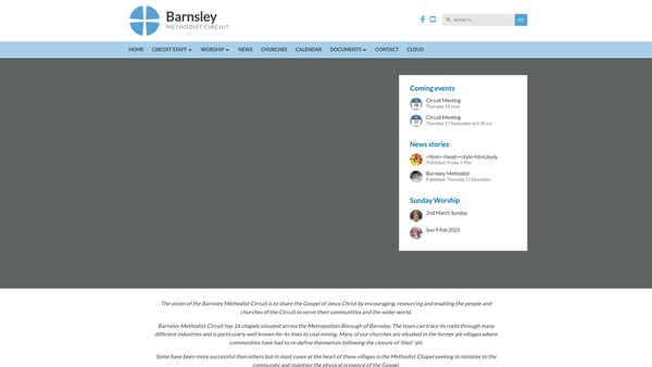 Screenshot of the The Methodist Church - Barnsley Circuit website