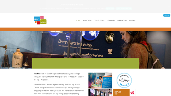 Screenshot of the The Cardiff Museum Development Trust website