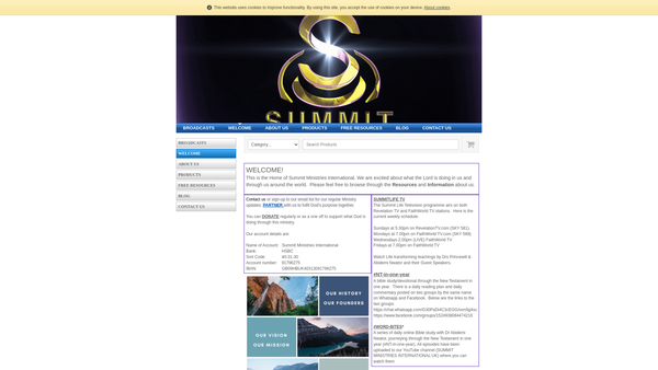 Screenshot of the Summit Ministries International website