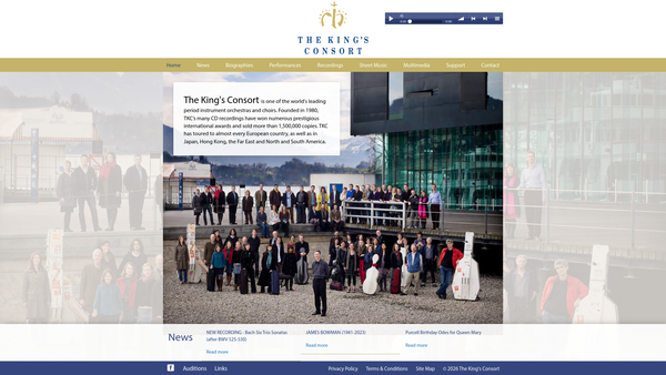 Screenshot of the Vivat Music Foundation website