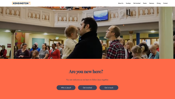 Screenshot of the Kensington Baptist Church website