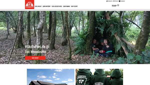 Screenshot of the 1st Woodcutts Scout Group website