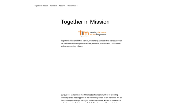 Screenshot of the Christians Together In Mission website
