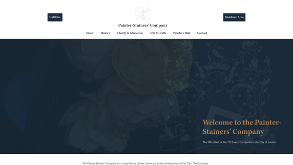Screenshot of the Painters Company Charities website