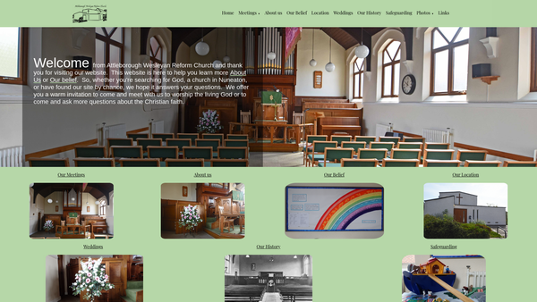 Screenshot of the Attleborough Wesleyan Reform Church website