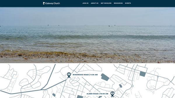 Screenshot of the Gateway Church, Poole website