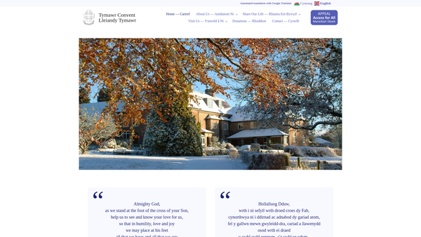 Screenshot of the Society Of The Sacred Cross website