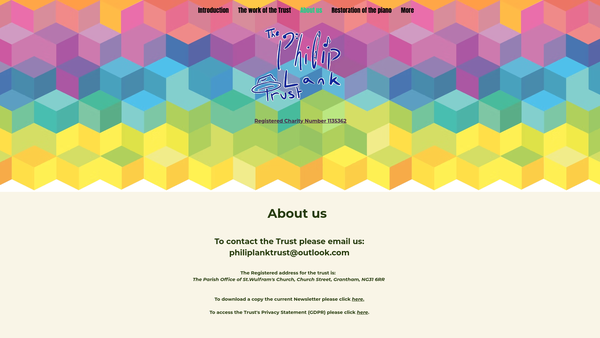 Screenshot of the The Philip Lank Trust website
