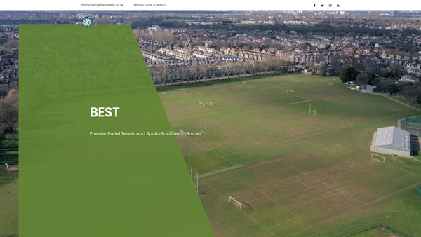 Screenshot of the Barn Elms Sports Trust website