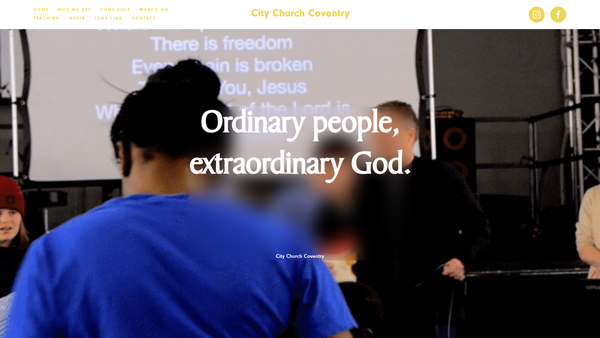 Screenshot of the City Church Coventry website