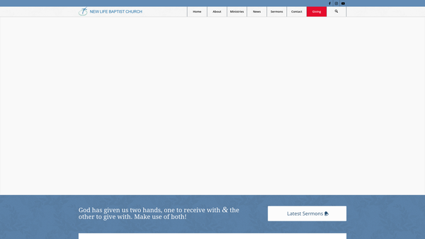 Screenshot of the New Life Baptist Church Kings Heath website