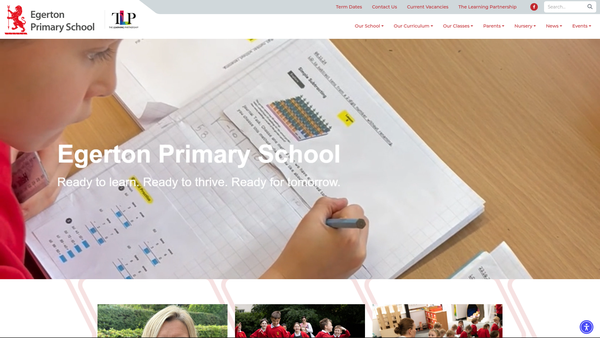 Screenshot of the Egerton Primary School Parents And Teachers Association website