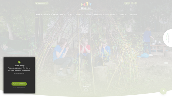 Screenshot of the Combe Down Primary School Parent Teacher Association website