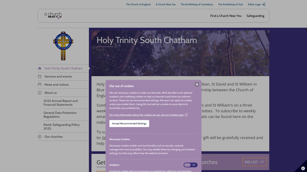 Screenshot of the Holy Trinity South Chatham website