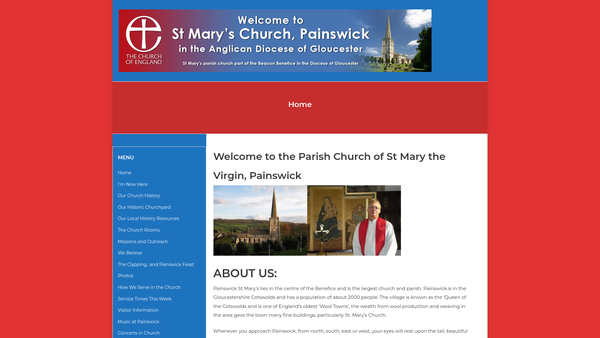 Screenshot of the The Parochial Church Council Of The Ecclesiastical Parish Of St Mary's Painswick website