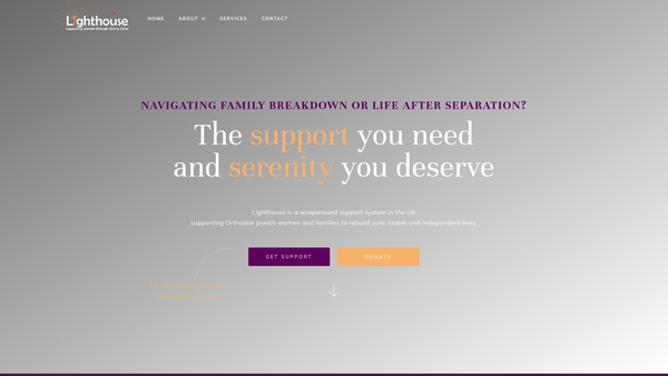 Screenshot of the Lighthouse - Supporting Women Through Stormy Times website