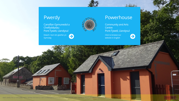 Screenshot of the Pwerdy Canolfan Gymunedol A Chelfyddydau - Powerhouse Community And Arts Centre website