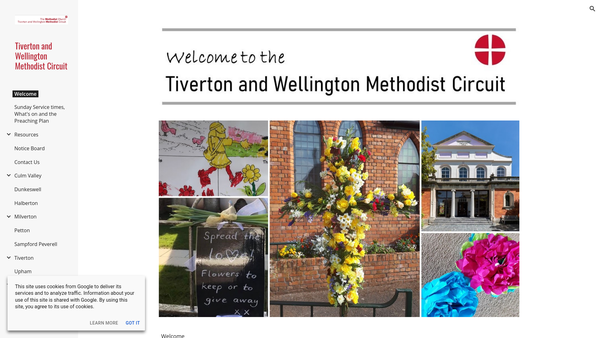 Screenshot of the Tiverton & Wellington Methodist Circuit website