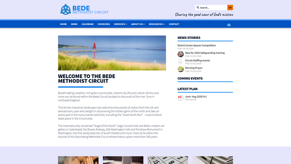 Screenshot of the Bede Methodist Circuit website