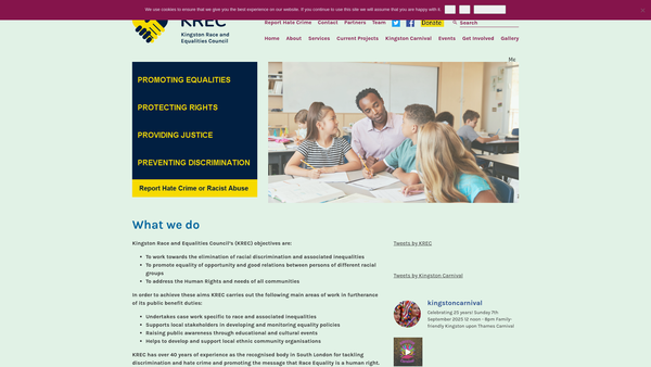Screenshot of the Kingston Race And Equalities Council website