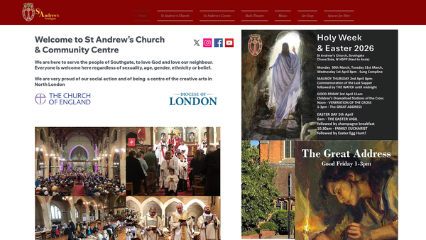 Screenshot of the The Parochial Church Council Of The Ecclesiastical Parish Of St Andrews Southgate website