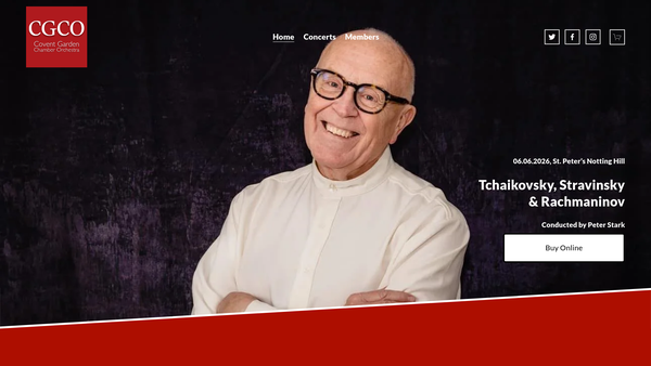 Screenshot of the Covent Garden Chamber Orchestra website