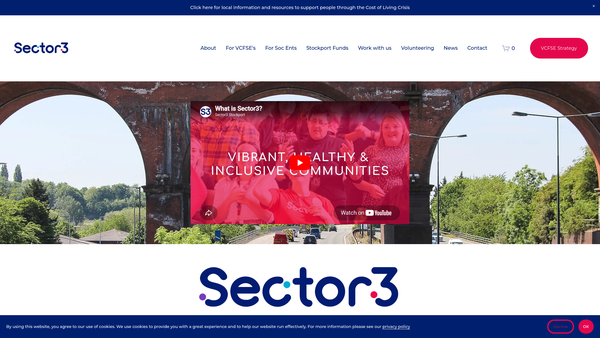 Screenshot of the Sector 3 Stockport website