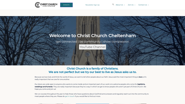 Screenshot of the The Parochial Church Council Of The Ecclesiastical Parish Of Christ Church Cheltenham website