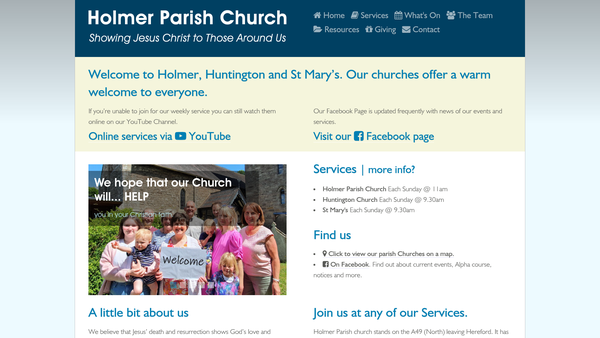 Screenshot of the The Parochial Church Council Of The Ecclesiastical Parish Of Holmer With Huntington website