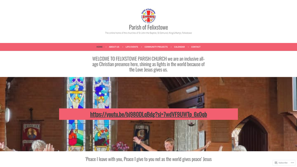 Screenshot of the The Parochial Church Council Of The Ecclesiastical Parish Of Felixstowe, Saint John The Baptist With Saint Edmund website