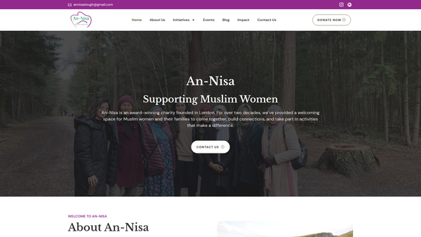 Screenshot of the An-Nisa Slough Muslim Women's Group website