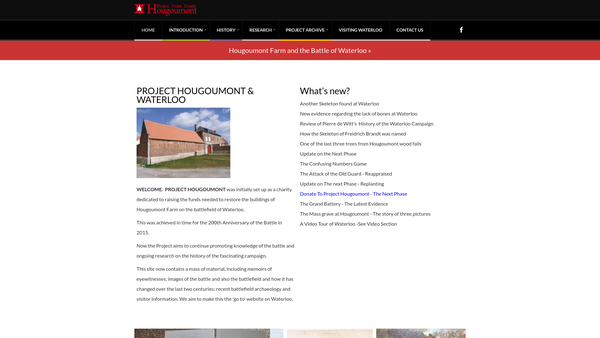 Screenshot of the Project Hougoumont Limited website