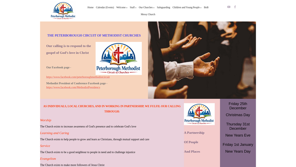 Screenshot of the The Peterborough Circuit Of The Methodist Church website