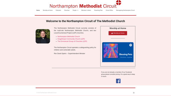 Screenshot of the Northampton Methodist Circuit website