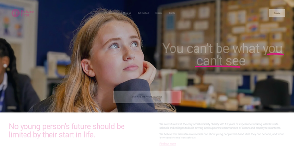 Screenshot of the Future First Alumni Limited website