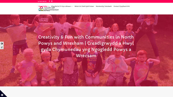 Screenshot of the Arts Connection - Cyswllt Celf website