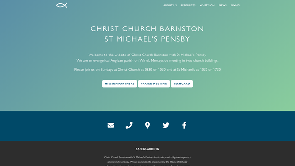 Screenshot of the The Parochial Church Council Of The Ecclesiastical Parish Of Christ Church Barnston website