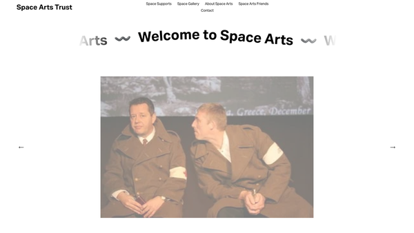 Screenshot of the The Space Arts Trust website
